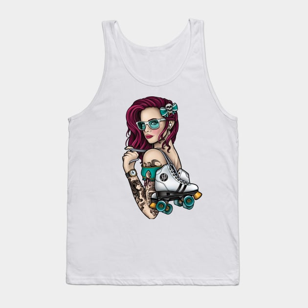 Skater Girl Tank Top by samphillipsillustration